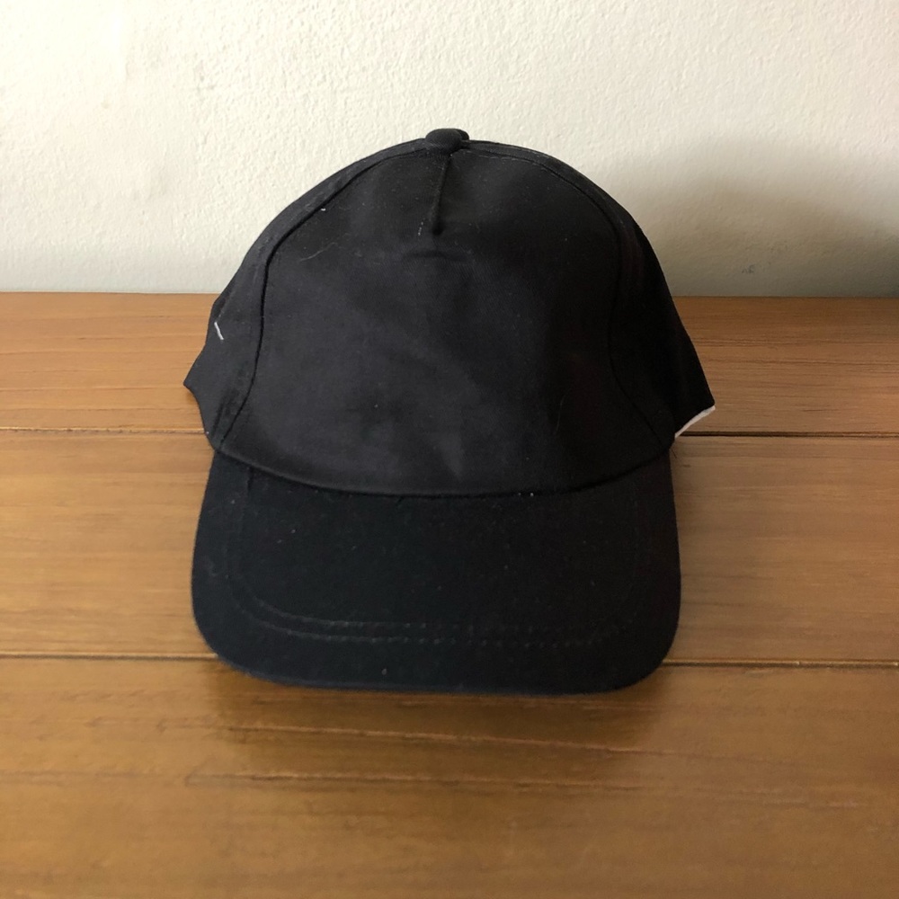 (4) Solid Black Baseball Caps